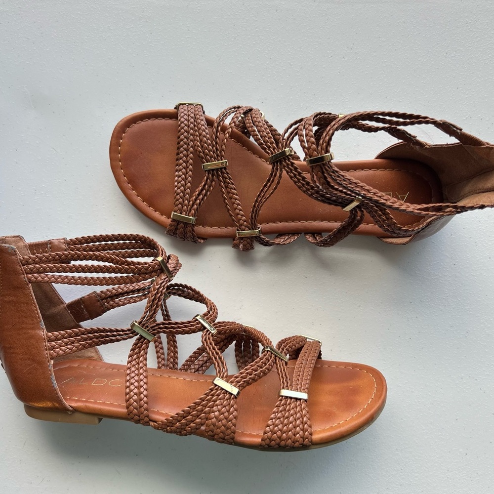 Tan Aldo Strappy Sandals